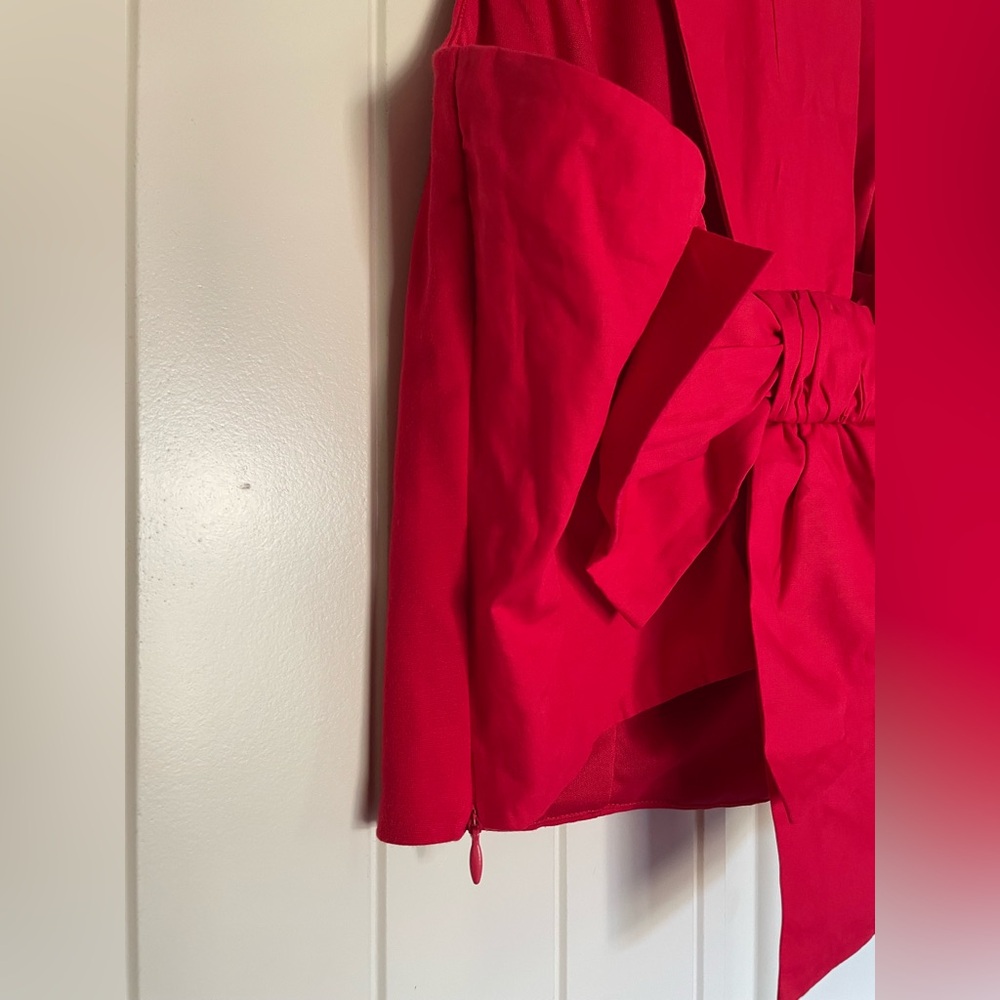 Anthropologie Red Bow Back Sleeveless Top - Picture 6 of 9